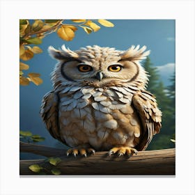 Owl In The Forest Canvas Print