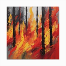 Fire In The Forest 4 Canvas Print