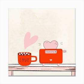 Toaster And Coffee Canvas Print