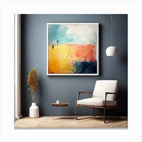 Mock Up Canvas Framed Art Gallery Wall Mounted Textured Print Abstract Landscape Portrait (22) Canvas Print