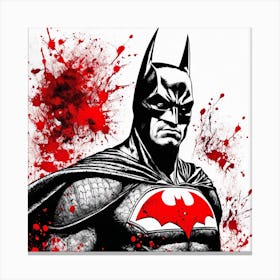 Batman Portrait Ink Painting (31) Canvas Print