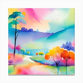 Colorful Landscape Painting Canvas Print