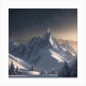 Snowy Mountain Landscape 1 Canvas Print