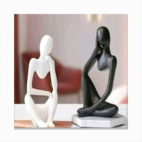 Black And White Sculptures Canvas Print