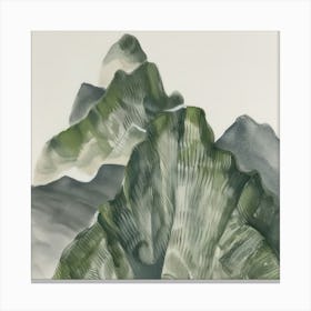 Japanese Watercolour Of Mount Norikura 5 Canvas Print