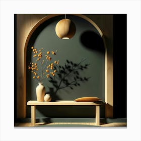 Room With A Bench Canvas Print