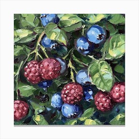 Blueberries Fairycore Painting 2 Canvas Print