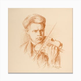 Heikki Playing (The Artist S Brother) (1908), Pekka Halonen Canvas Print