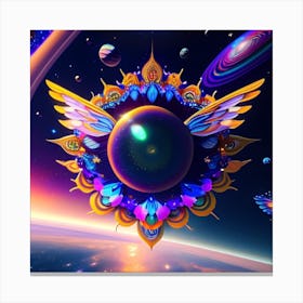 Space Psychedelic Painting Canvas Print