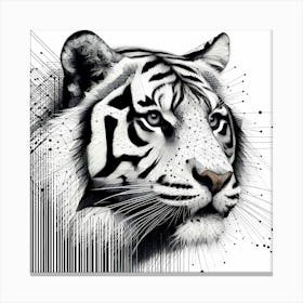 Tiger Head - Abstract Line Art Illustration 252 Canvas Print