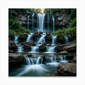 Waterfall In The Forest 83 Canvas Print