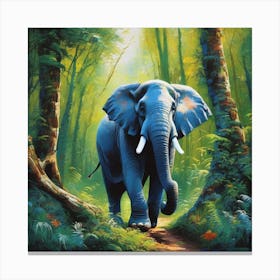 Elephant In The Forest 2 Canvas Print