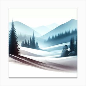 Winter Landscape With Trees 1 Canvas Print