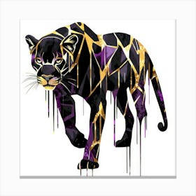 Color Drip Animal Design A Sleek Panther Stampe su tela