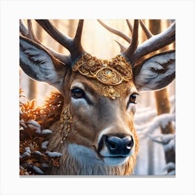 Deer In The Woods 31 Canvas Print