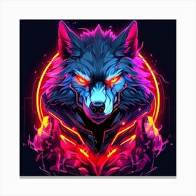Neon Wolf Canvas Print
