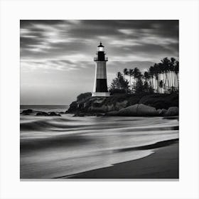 Black And White Lighthouse 4 Canvas Print