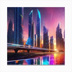 Futuristic Cityscape 126 Canvas Print