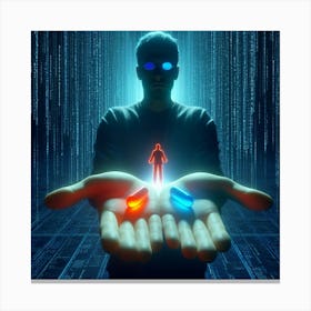 Man Holding Pills In His Hands Canvas Print