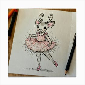 Ballerina Deer 4 Canvas Print