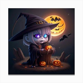 Cute Halloween Witch Canvas Print