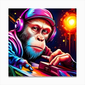 Dj Monkey Canvas Print