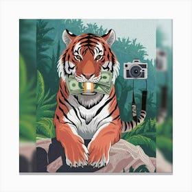 A Mosaic Illustration Of A Tiger Holding Gtvxb834qnq0izectwmmeq Yosooasbtycnz5si Gv19w Canvas Print