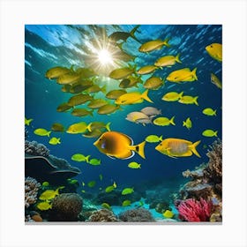 Coral Reef With Fishes Canvas Print