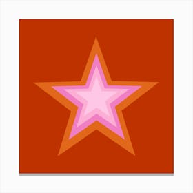 Pink and Orange Star 1 Canvas Print