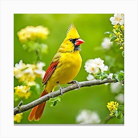 Yellow Cardinal 1 Canvas Print