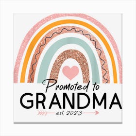 Promoted To Grandma Est 2023 Women Rainbow First Time Canvas Print