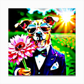Dog In Tuxedo Canvas Print