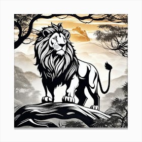 Lion In The Forest 17 Canvas Print