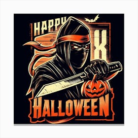 Happy Halloween Ninja 1 Canvas Print