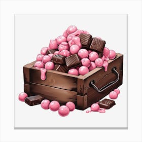 Pink Candy Crate 1 Canvas Print