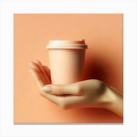 Woman'S Hand Holding A Coffee Cup Canvas Print