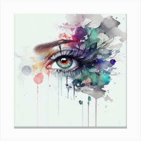 Watercolor Woman Eye #5 Canvas Print