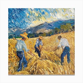 Van Gogh Style: The Wheat Threshers Series. Canvas Print