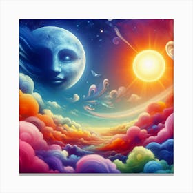 Moon And Clouds 2 Canvas Print