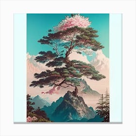 One Tree On The Top Of The Mountain Towering 2 Canvas Print