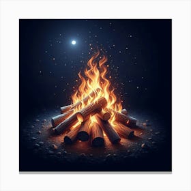 Fire In The Night Canvas Print