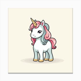 Unicorn With Pink Mane Canvas Print