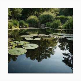 Pond With Lily Pads 1 Canvas Print