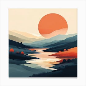 Sunset In The Mountains art print Canvas Print