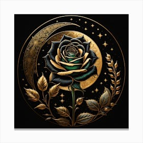 Black Gold Rose Canvas Print