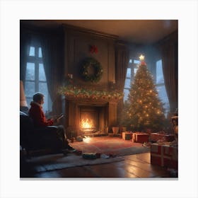 Christmas In The Living Room 43 Canvas Print