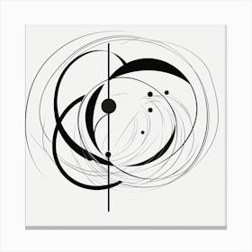 Abstract Black And White Drawing Canvas Print