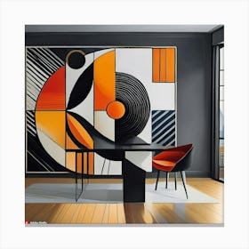 Original Abstract Painting On Canvas Dramatic Wall Art Black Mid Century Modern 2 Canvas Print