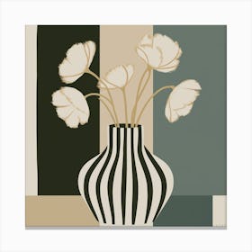 'White Flowers In A Vase' Canvas Print