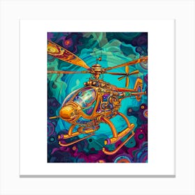 Retro Psychedelic Helicopter Canvas Print